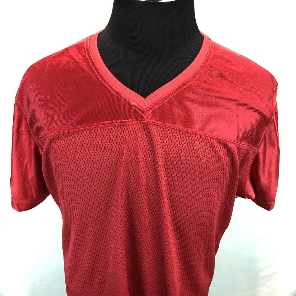 Adidas Red Mesh V Neck Football Jersey T Shirt Trefoil 7923W 2XL RRR2